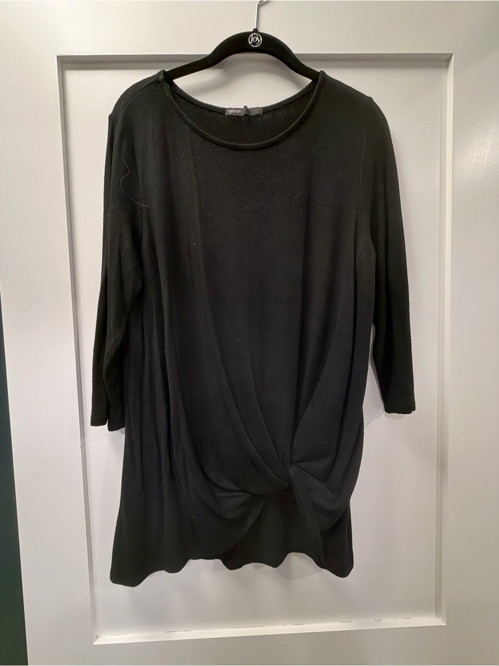 Gibson Black Twist-Knot Crew Neck Sweater